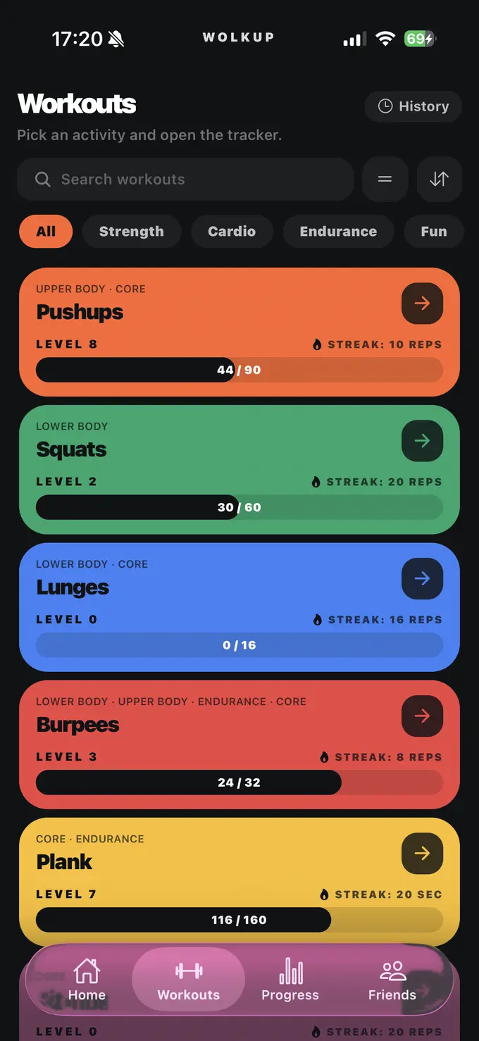 Camera workouts